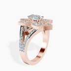 18kt Rose Gold Indigo Vintage Lab Diamond Ring standing product image one