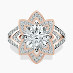 14ct Rose Gold Indigo Vintage Lab Diamond Ring front image