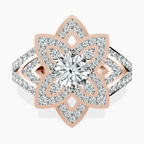 14kt Rose Gold Indigo Vintage Lab Diamond Ring front image