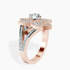 14kt Rose Gold Indigo Vintage Lab Diamond Ring standing product image one