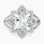 Platinum Indigo Vintage Lab Diamond Ring front image