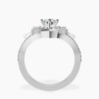 Platinum Indigo Vintage Lab Diamond Ring side right image one