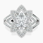 Platinum Indigo Vintage Lab Diamond Ring front image