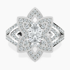 Platinum Indigo Vintage Lab Diamond Ring front image
