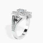 Platinum Indigo Vintage Lab Diamond Ring standing product image one
