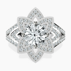Platinum Indigo Vintage Lab Diamond Ring front image