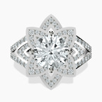 Platinum Indigo Vintage Lab Diamond Ring front image