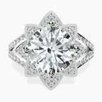 18kt White Gold Indigo Vintage Lab Diamond Ring front image