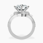 18kt White Gold Indigo Vintage Lab Diamond Ring side right image one
