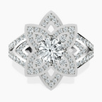 Platinum Indigo Vintage Lab Diamond Ring front image