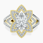18kt Yellow Gold Indigo Vintage Lab Diamond Ring front image