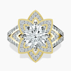 18ct Yellow Gold Indigo Vintage Lab Diamond Ring front image