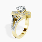 18ct Yellow Gold Indigo Vintage Lab Diamond Ring standing product image one