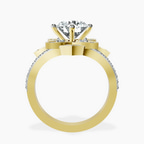 18ct Yellow Gold Indigo Vintage Lab Diamond Ring side right image one