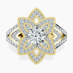 18kt Yellow Gold Indigo Vintage Lab Diamond Ring front image