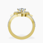 18kt Yellow Gold Indigo Vintage Lab Diamond Ring side right image one
