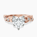 10kt Rose Gold Catrina Cutwork Lab Diamond Ring front image