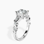 Platinum Catrina Cutwork Lab Diamond Ring standing product image one