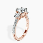9ct Rose Gold Tiara Three stone Lab Diamond Ring standing product image one
