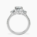 Platinum Tiara Three stone Lab Diamond Ring side right image one