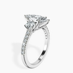 Platinum Tiara Three stone Lab Diamond Ring standing product image one