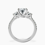 Platinum Tiara Three stone Lab Diamond Ring side right image one