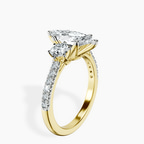 1.39 ct. marquise Tiara Three Stone Ring in 14kt yellow gold standing product image one