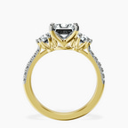 14ct Yellow Gold Tiara Three stone Lab Diamond Ring side right image one