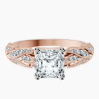 18ct Rose Gold Vintage Willow Lab Diamond Ring front image