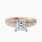 18ct Rose Gold Vintage Willow Lab Diamond Ring front image