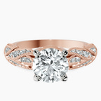 18kt Rose Gold Vintage Willow Lab Diamond Ring front image