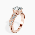 18kt Rose Gold Vintage Willow Lab Diamond Ring standing product image one