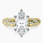 14ct Yellow Gold Vintage Willow Lab Diamond Ring front image