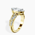 14ct Yellow Gold Vintage Willow Lab Diamond Ring standing product image one