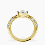 14ct Yellow Gold Vintage Willow Lab Diamond Ring side right image one