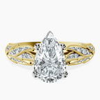 14ct Yellow Gold Vintage Willow Lab Diamond Ring front image