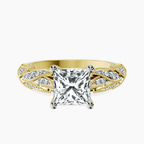 14ct Yellow Gold Vintage Willow Lab Diamond Ring front image