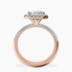 10kt Rose Gold Kathrine Halo Lab Diamond Ring side right image one