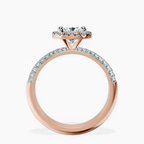10kt Rose Gold Kathrine Halo Lab Diamond Ring side right image one