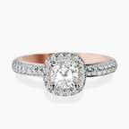 10kt Rose Gold Kathrine Halo Lab Diamond Ring front image