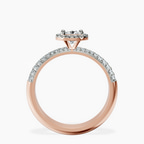 10kt Rose Gold Kathrine Halo Lab Diamond Ring side right image one