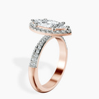 9ct Rose Gold Kathrine Halo Lab Diamond Ring standing product image one
