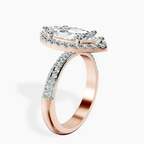 2.92 ct. marquise Kathrine Halo Ring in 10kt rose gold standing product image one