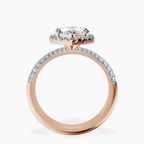 2.92 ct. marquise Kathrine Halo Ring in 10kt rose gold side right image one