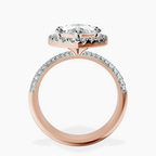 10kt Rose Gold Kathrine Halo Lab Diamond Ring side right image one