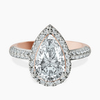 14ct Rose Gold Kathrine Halo Lab Diamond Ring front image