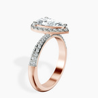 14ct Rose Gold Kathrine Halo Lab Diamond Ring standing product image one