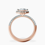 14ct Rose Gold Kathrine Halo Lab Diamond Ring side right image one