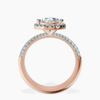 2.81 ct. pear Kathrine Halo Ring in 10kt rose gold side right image one