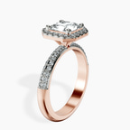 9ct Rose Gold Kathrine Halo Lab Diamond Ring standing product image one